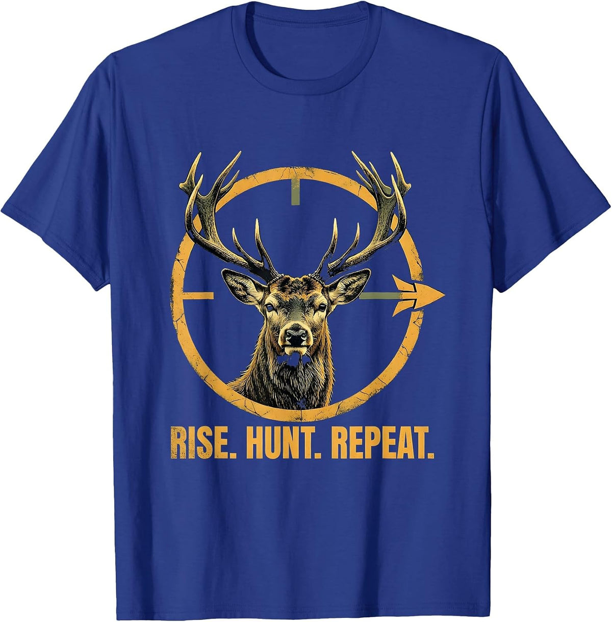 Men's Rise Hunt Repeat Hunting Lifestyle Design T-Shirt - Royal Blue