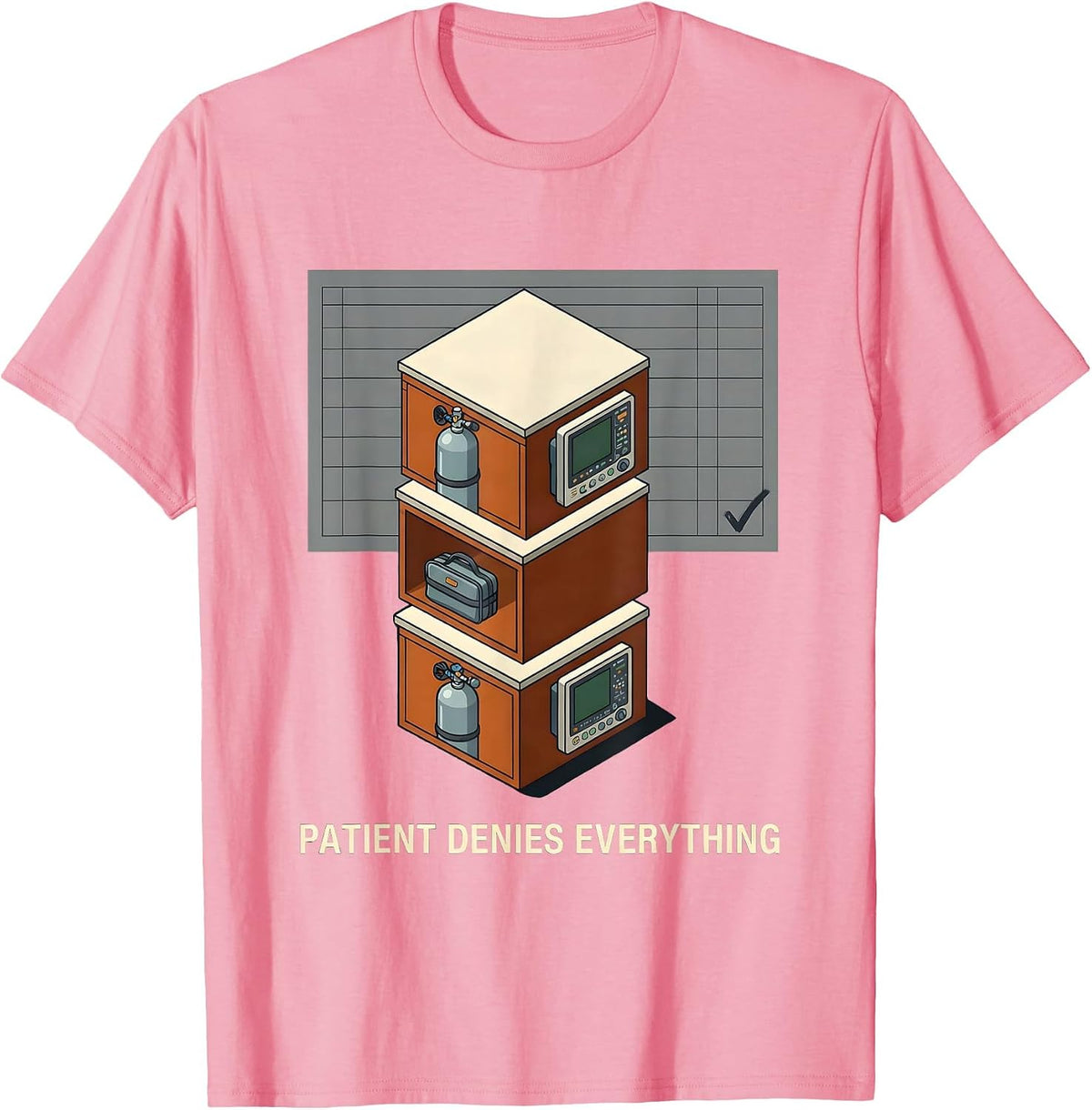 Men's Patient Denies Everything Funny EMT Paramedic First T-Shirt - Pink