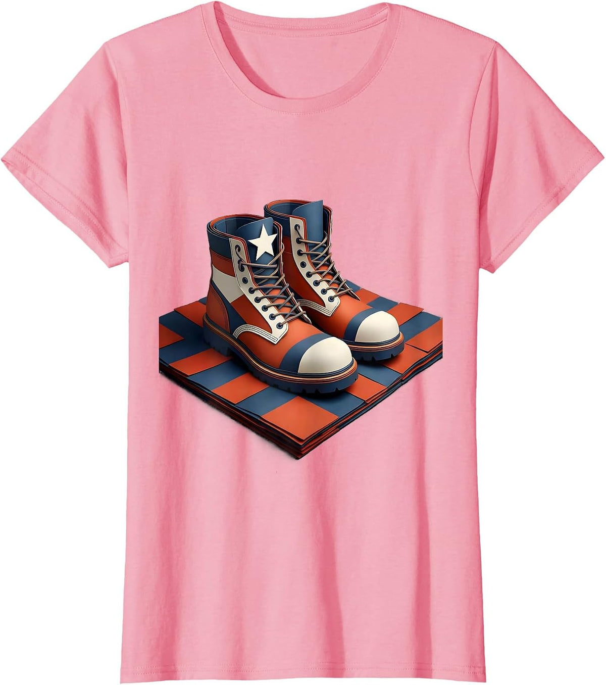 Women's Steel-Toe Work Boots Patriotic Union Labor Day T-Shirt - Pink