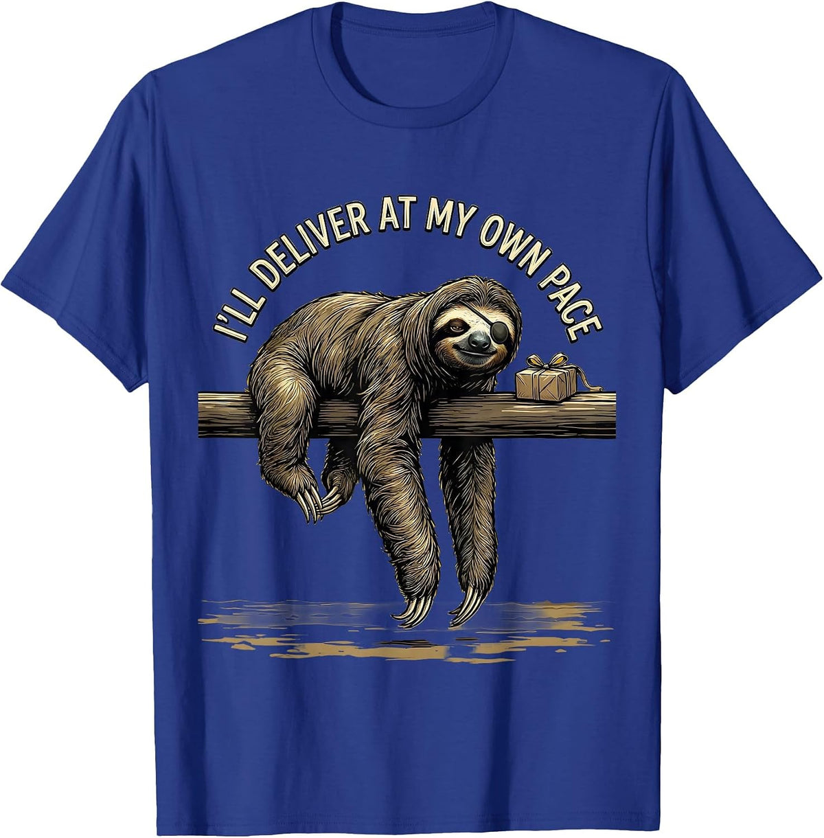 Men's I'll Deliver At My Own Pace Funny Sloth Lover Animal Humor T-Shirt - Royal Blue
