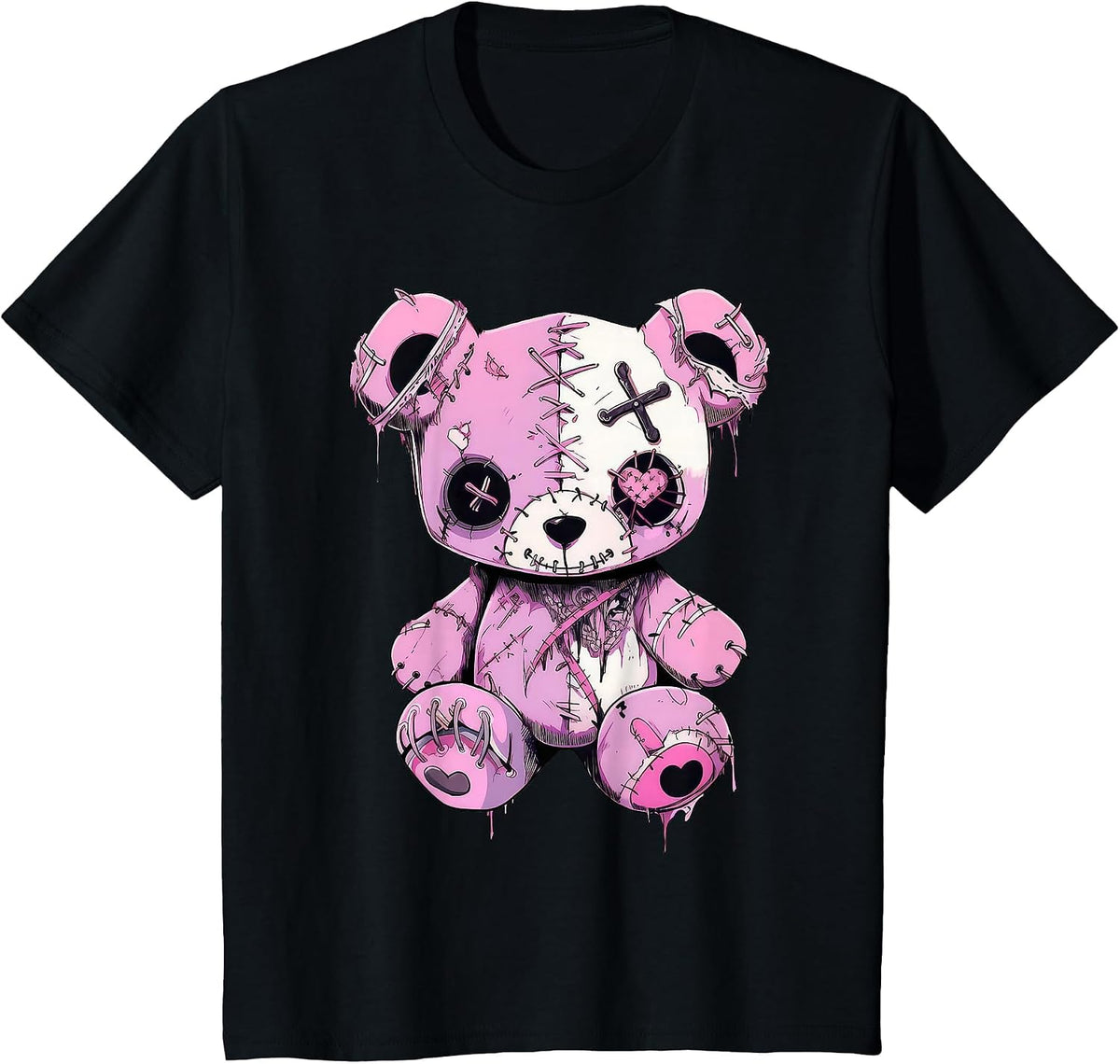 Pastel Goth Design Graphic Women Men Anime Kawaii T-Shirt - Black