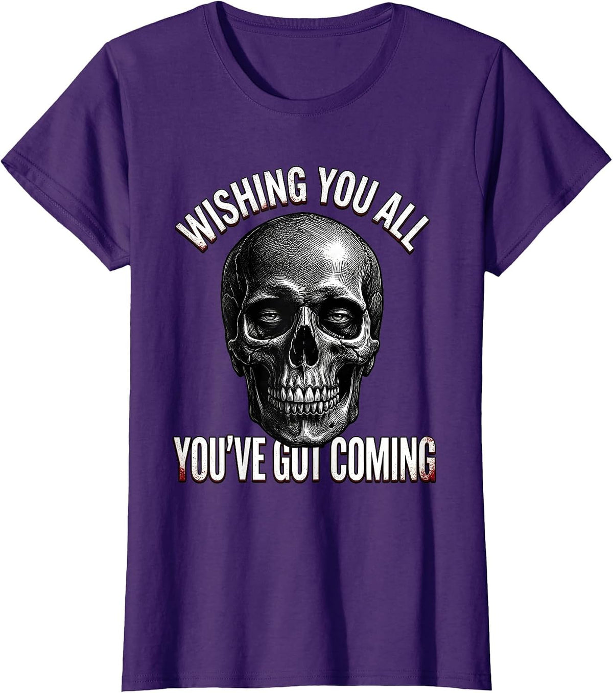 Women's Wishing You All You've Got Coming Horror Punk Streetwear T-Shirt - Purple