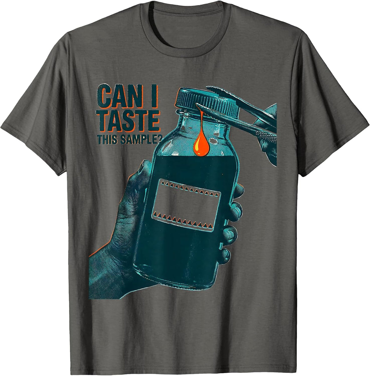 Can I Taste This Sample Funny Periodic Table Science Teacher T-Shirt - Asphalt Grey
