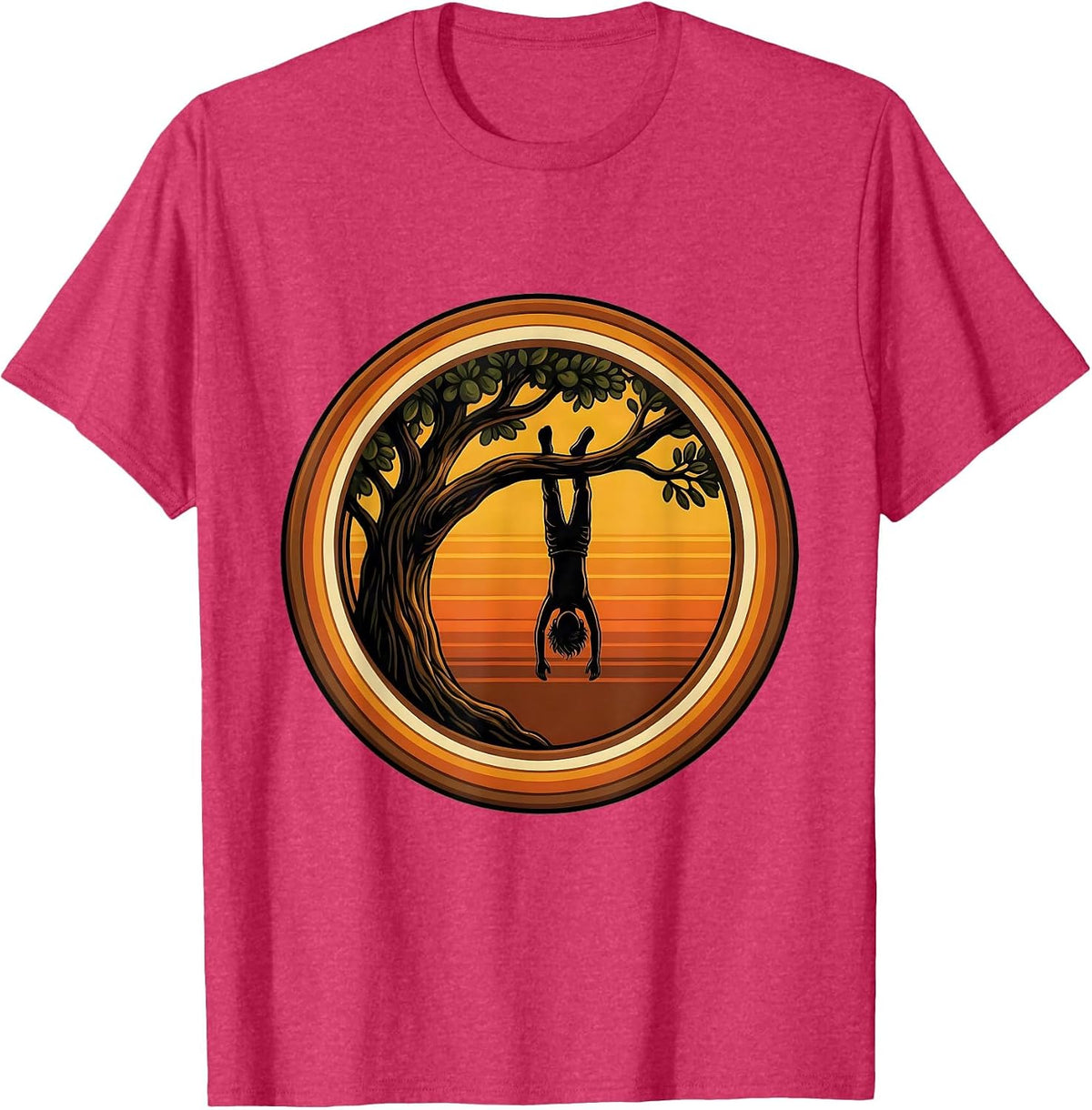 Men's Boy Mom Upside Down Tree Climbing Adventure T-Shirt - Red Heather