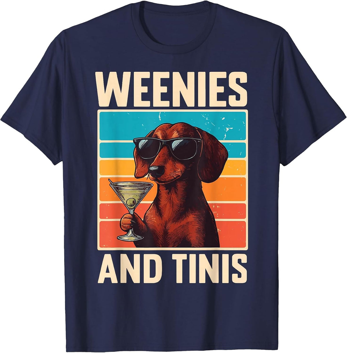 Weenies and Tinis Dachshund T-Shirt - Navy Blue