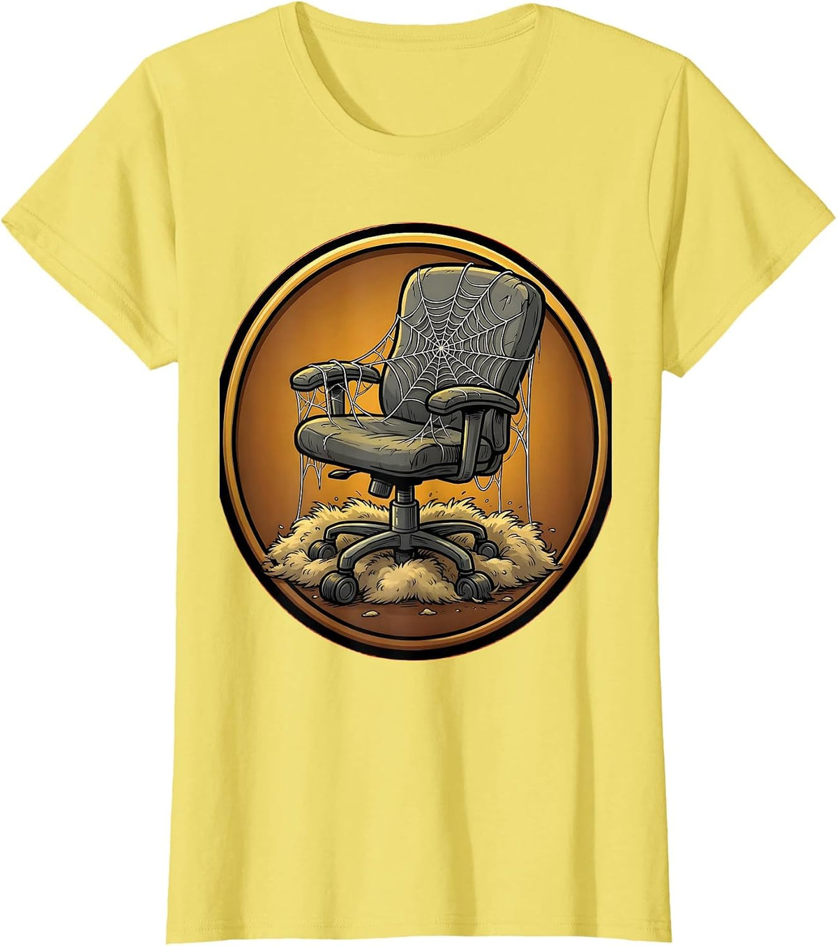 Labor Day Abandoned Office Chair Sarcasm T-Shirt - Lemon Yellow