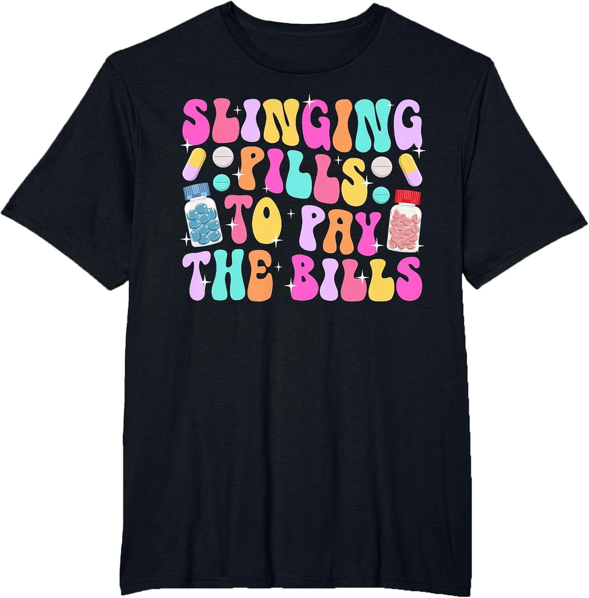Pharmacy Tech Pharm Tech Groovy Pharm Technician T-Shirt - Black