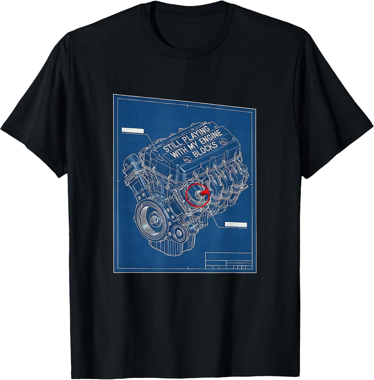 Men's Still Playing With My Engine Blocks Funny Mechanic Auto T-Shirt - Black