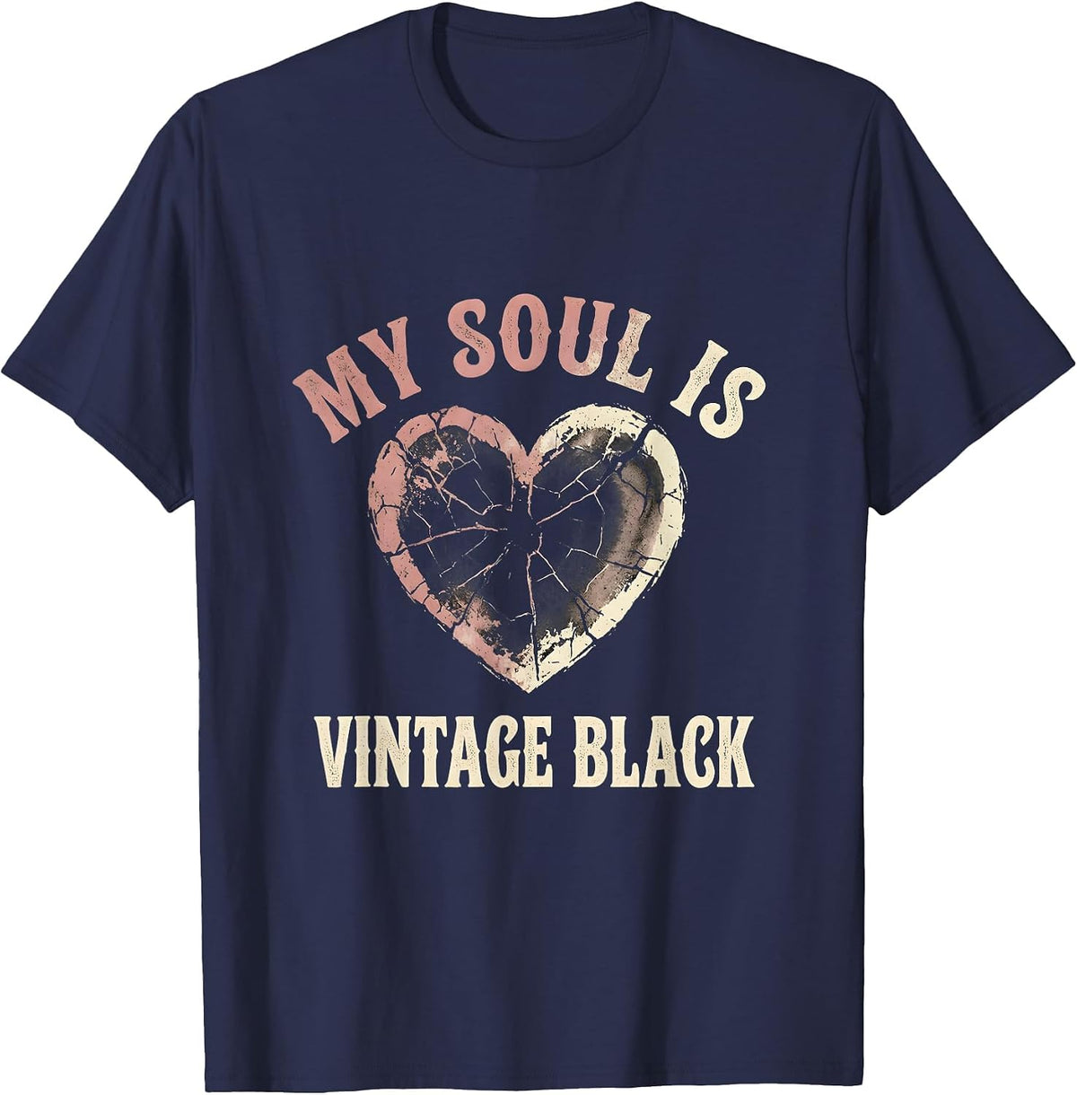 My Soul Is Vintage Black Goth Dark Aesthetic Design T-Shirt - Navy Blue