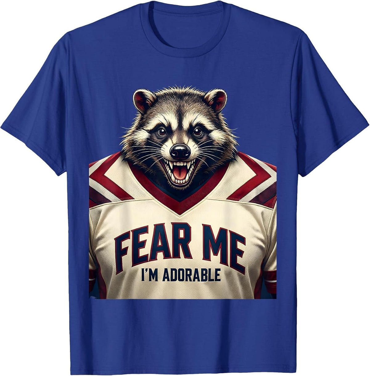 Men's Fear Me I'm Adorable Funny Opossum Design T-Shirt - Royal Blue