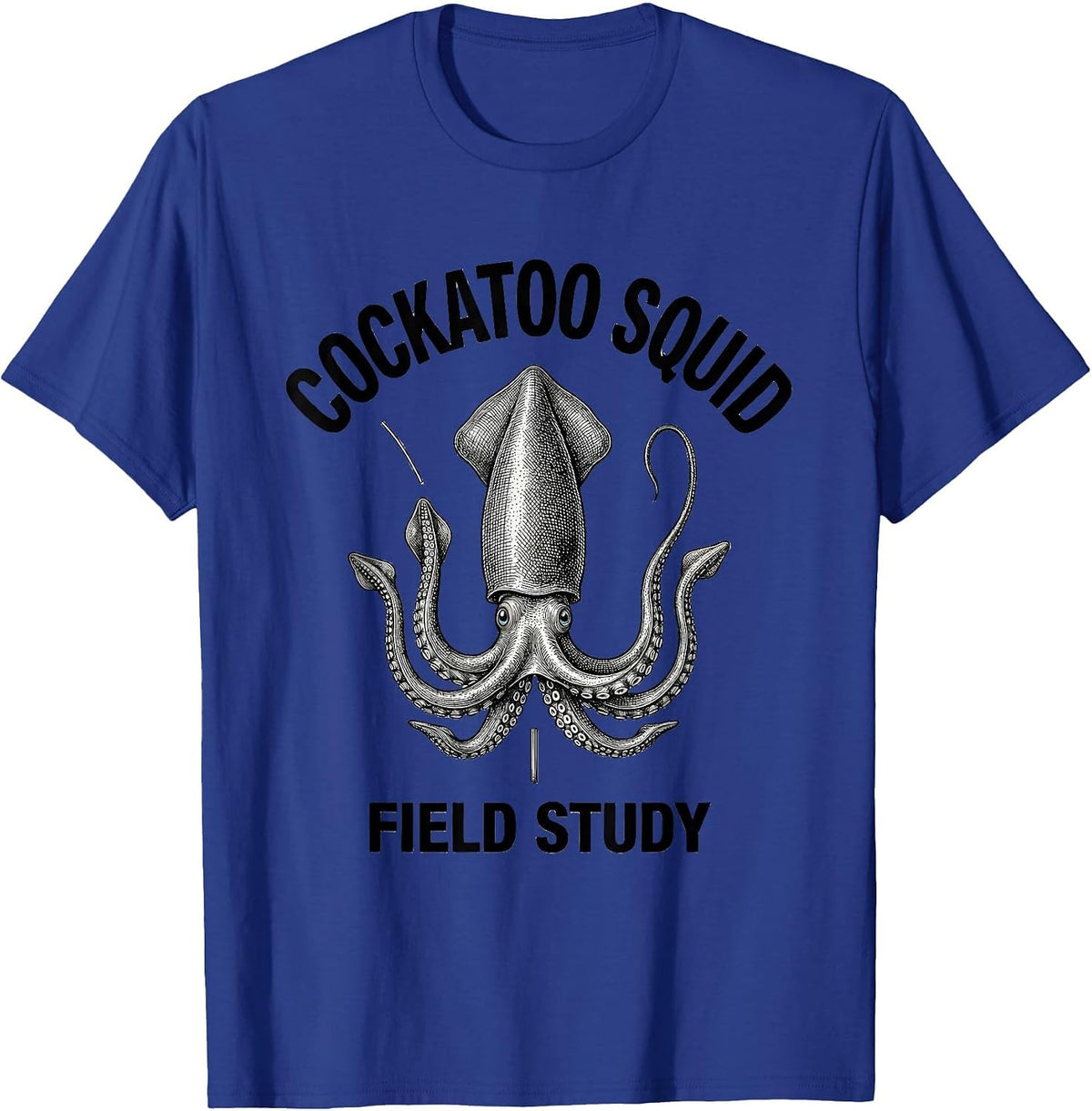 Cockatoo Squid Field Study Vintage Marine Biology Octopus T-Shirt - Royal Blue