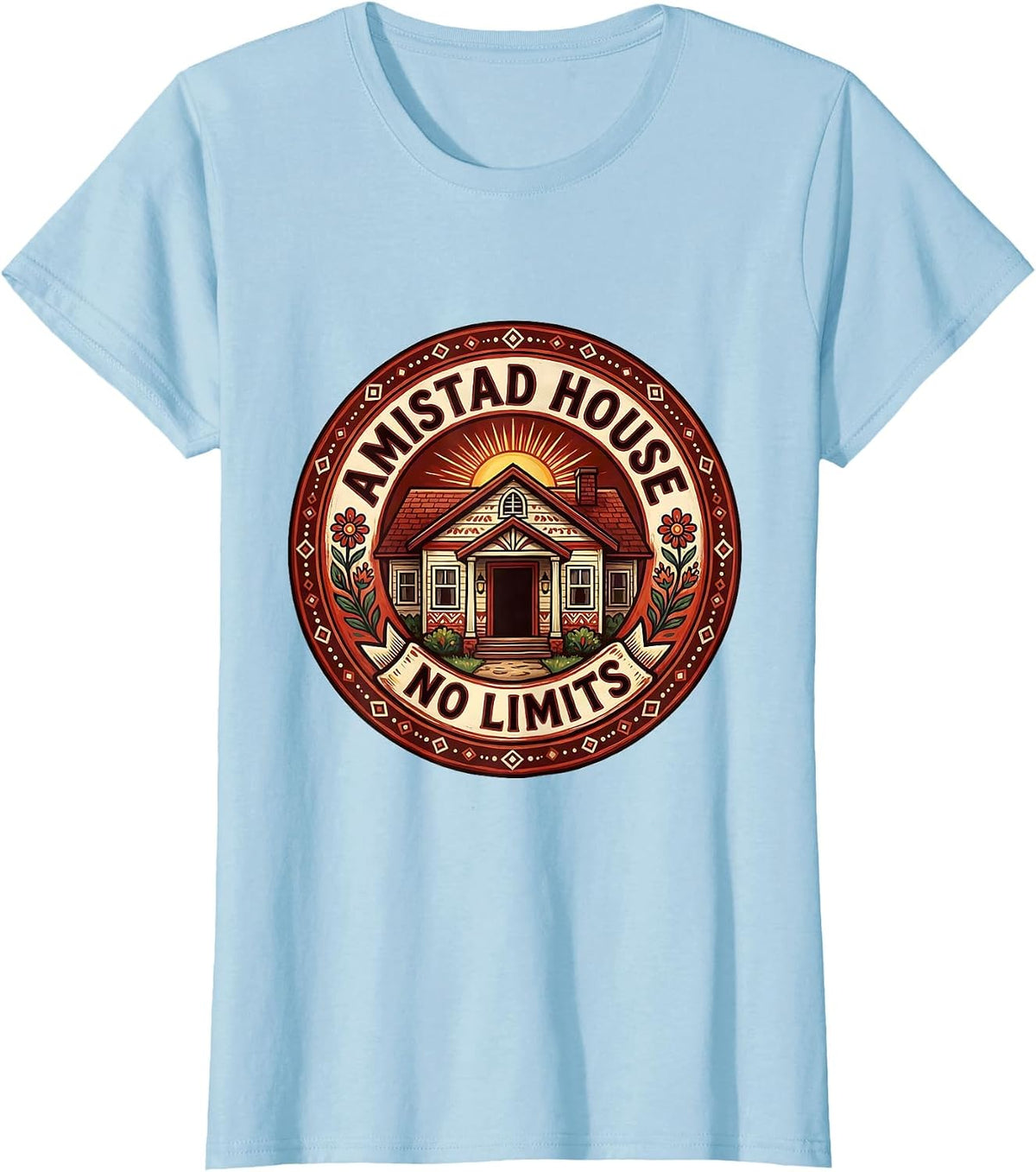 Women's Amistad House No Limits Inspirational Design T-Shirt - Baby Blue