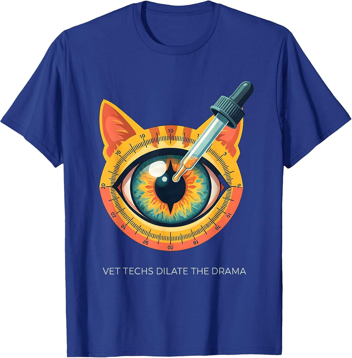 Men's Vet Techs Dilate The Drama Funny Veterinary Technician Vet T-Shirt - Royal Blue
