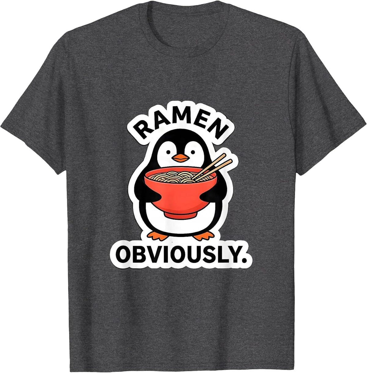 Men's Ramen, Obviously Cute Kawaii Anime Food Lover Humor T-Shirt - Dark Heather Grey