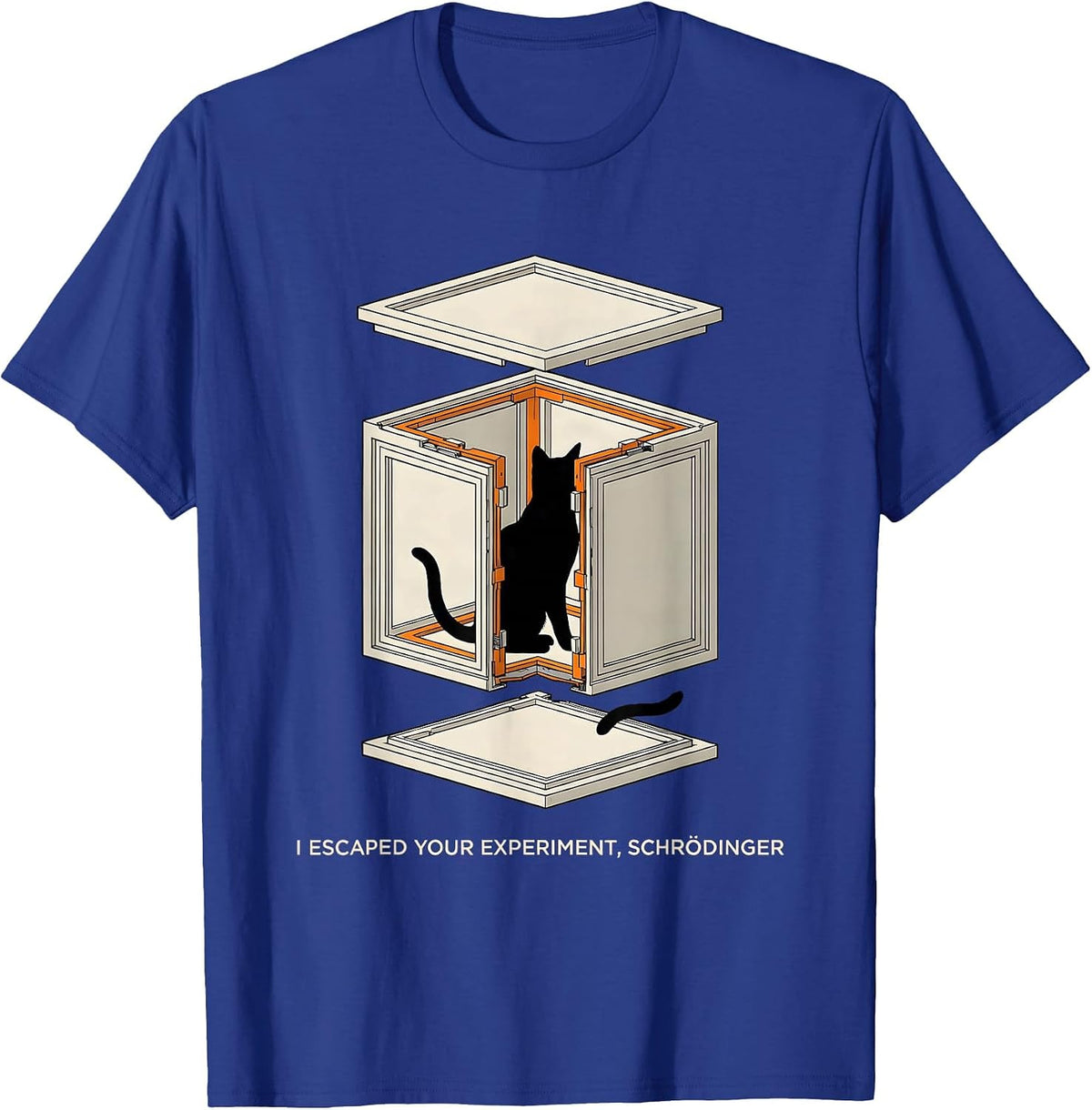 Men's I Escaped Your Experiment, Schrödinger Funny Science Physics T-Shirt - Royal Blue