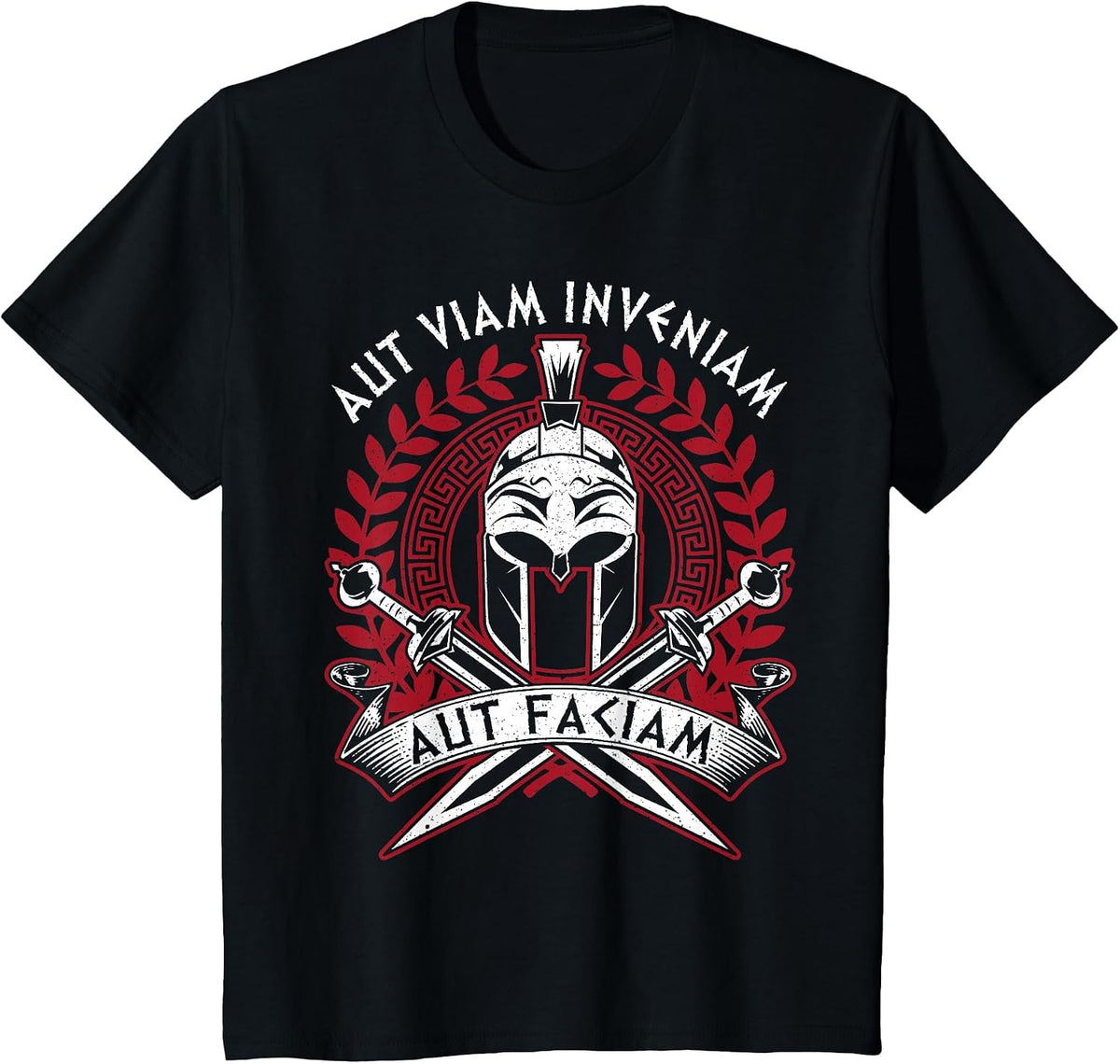 AUT Inveniam Viam AUT Faciam Latin Quote Roman Empire Rome T-Shirt - Black