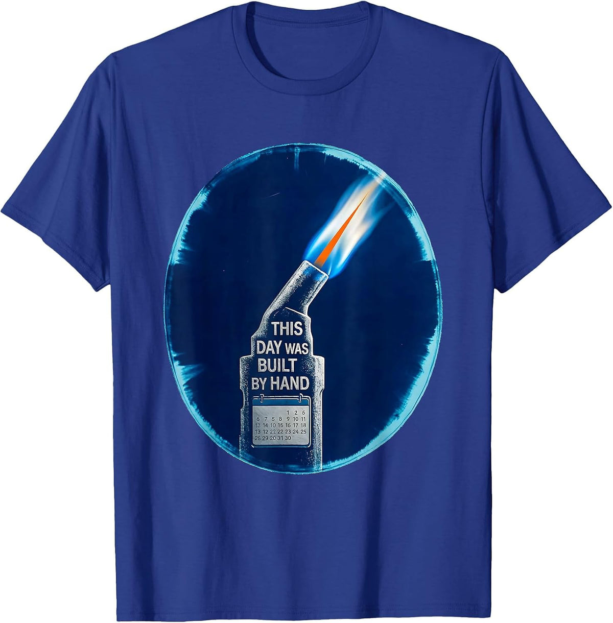 Men's This Day Was Built By Hand Funny Tradesman Labor Day Gift T-Shirt - Royal Blue