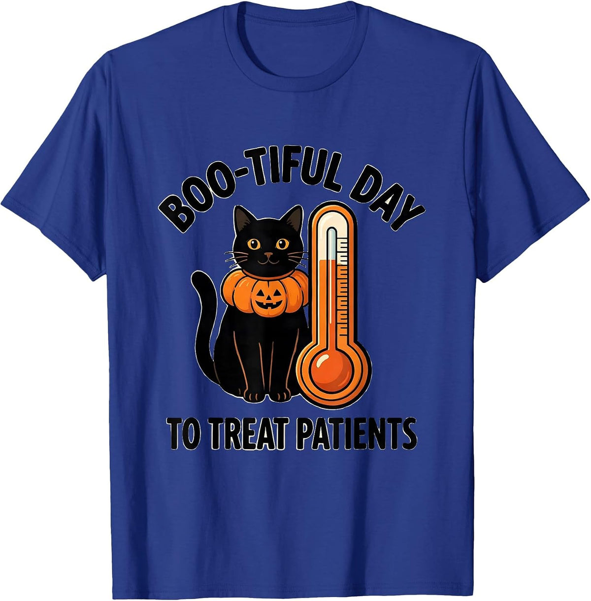 Men's Boo-tiful Day To Treat Patients Funny Vet Tech Halloween T-Shirt - Royal Blue
