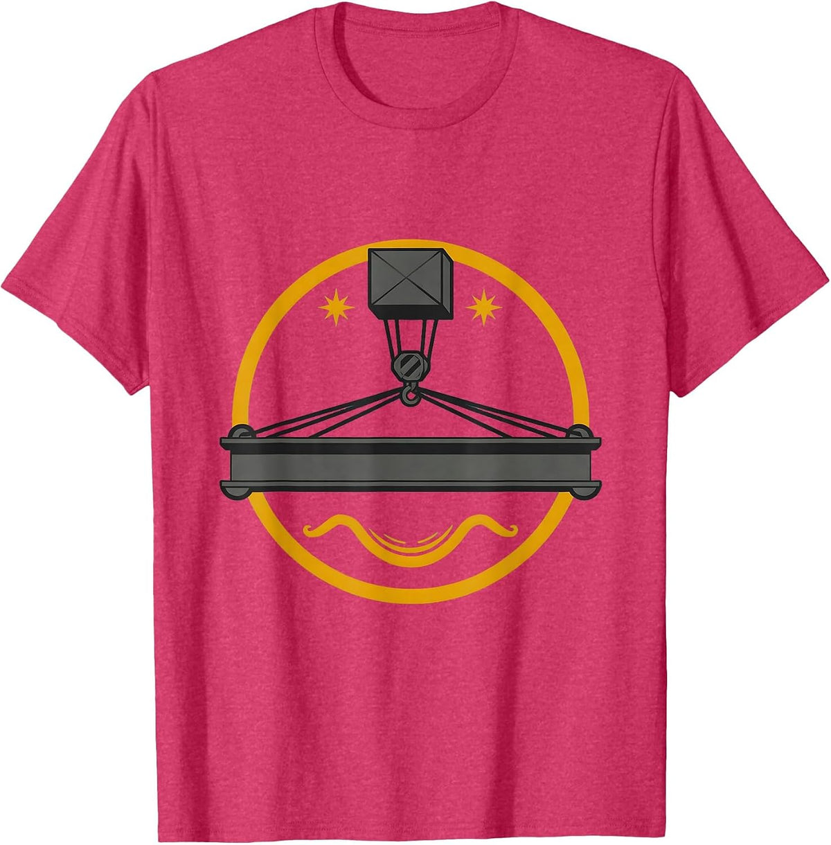 Labor Day Overhead Crane Steel Beam Graphic T-Shirt - Red Heather