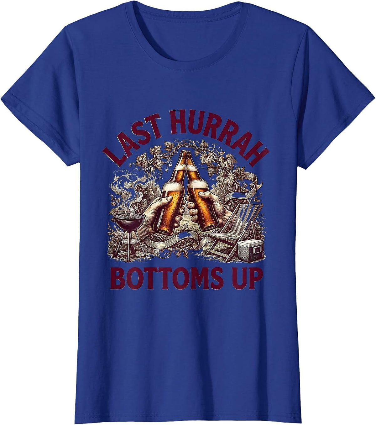 Women's Last Hurrah Labor Day Beer Toast Graphic T-Shirt - Royal Blue