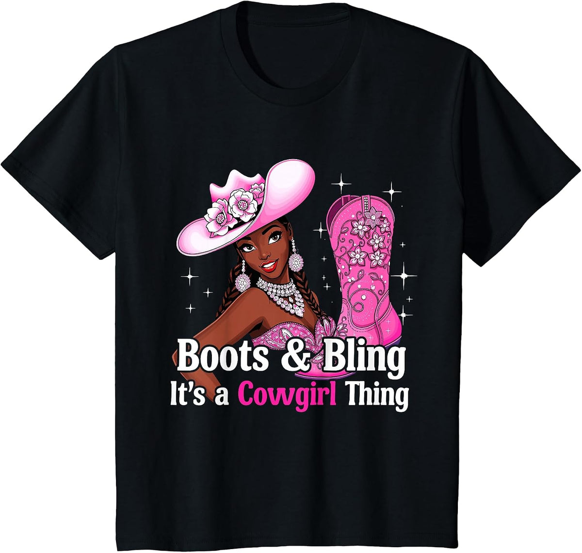 Boots and Bling It's Cowgirl Thing,Black History Month Pride T-Shirt - Black