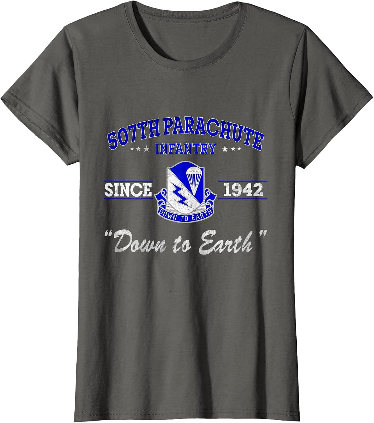 507th Parachute Infantry Regiment Veteran Father Day T-Shirt - Asphalt Grey