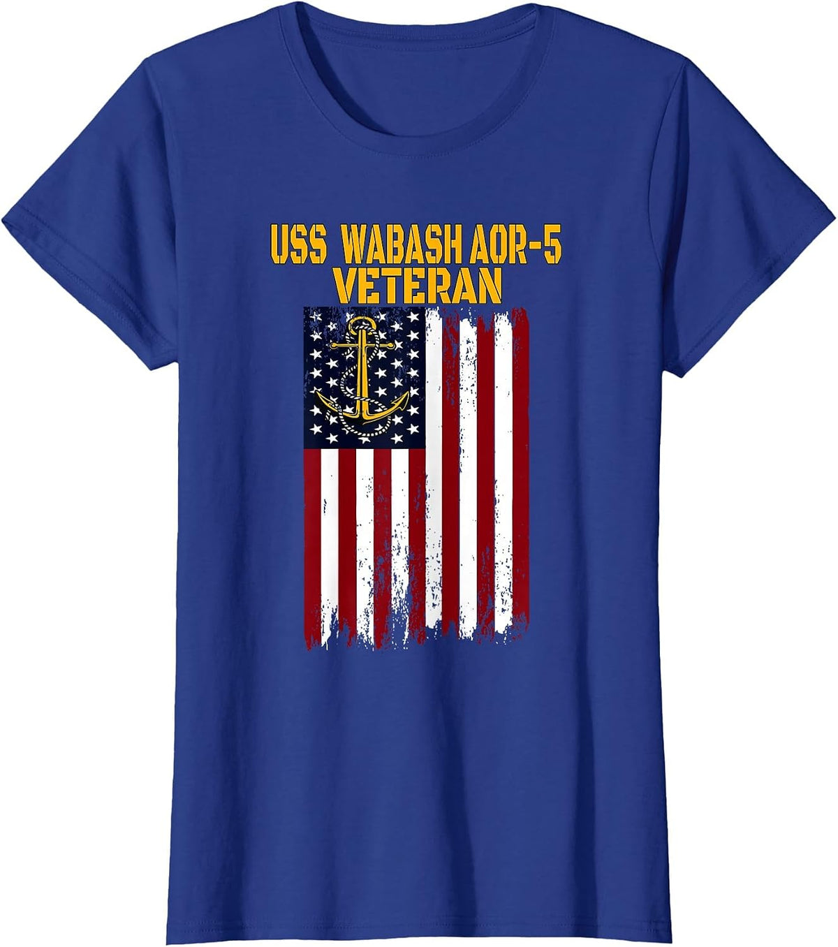 USS Wabash AOR-5 Replenishment Oiler Ship Veterans Day T-Shirt - Royal Blue