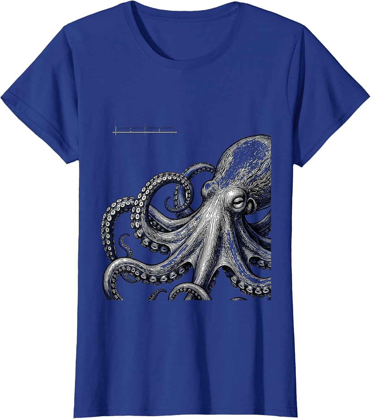 Women's Octopus Specimen Vintage Ocean Animal Art T-Shirt - Royal Blue