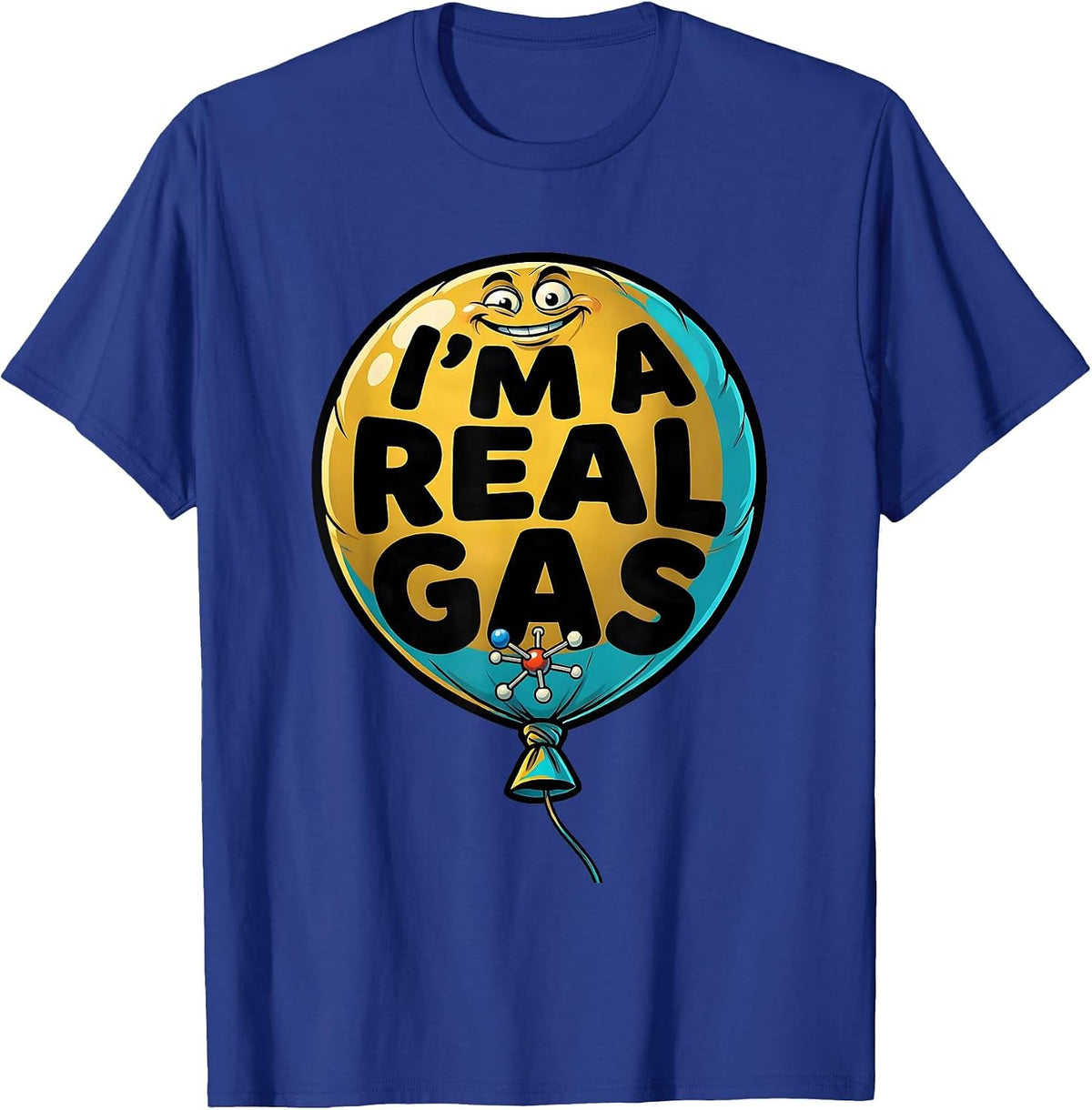 Men's I'm A Real Gas Funny Chemistry Science Nerd Humor T-Shirt - Royal Blue