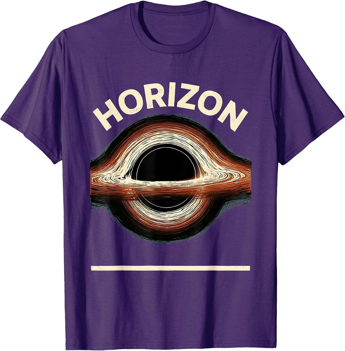 Men's Horizon Linocut Black Hole Astrophysics Science Student T-Shirt - Purple