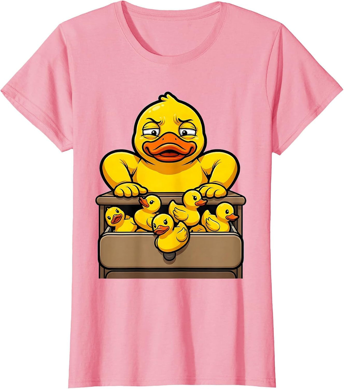 Women's Guilty Bath Duck Cartoon Novelty Gift for Duck Lovers T-Shirt - Pink