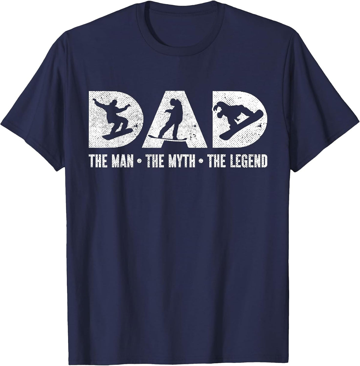 Snowboarding Snowboard Vintage Dad Father Dad The Man The T-Shirt - Navy Blue
