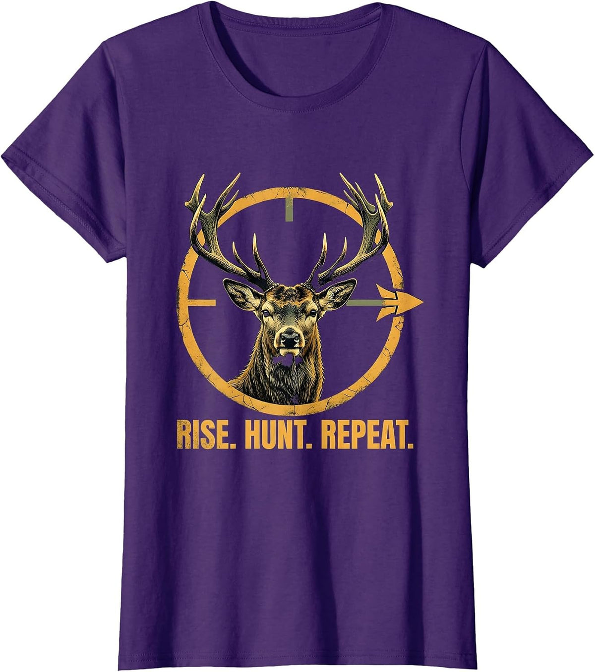 Women's Rise Hunt Repeat Hunting Lifestyle Design T-Shirt - Purple