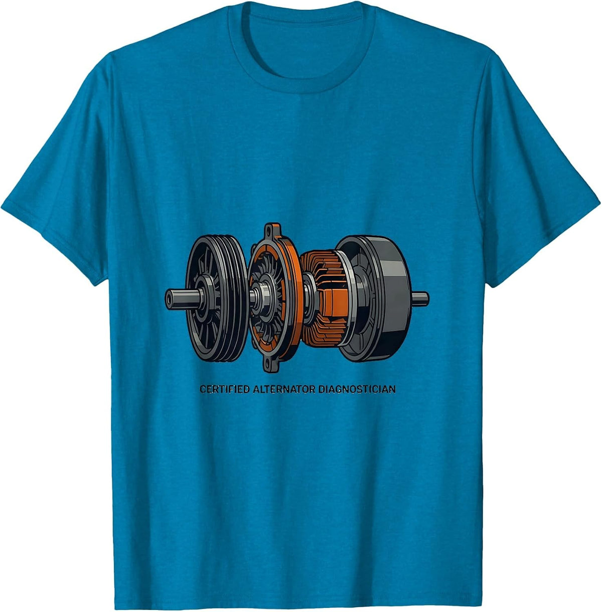 Certified Alternator Diagnostician Funny Mechanic Auto T-Shirt - Sapphire Blue