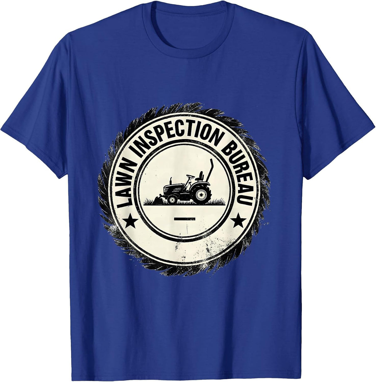 Lawn Inspection Bureau Funny Lawn Mower Dad Gift T-Shirt - Royal Blue