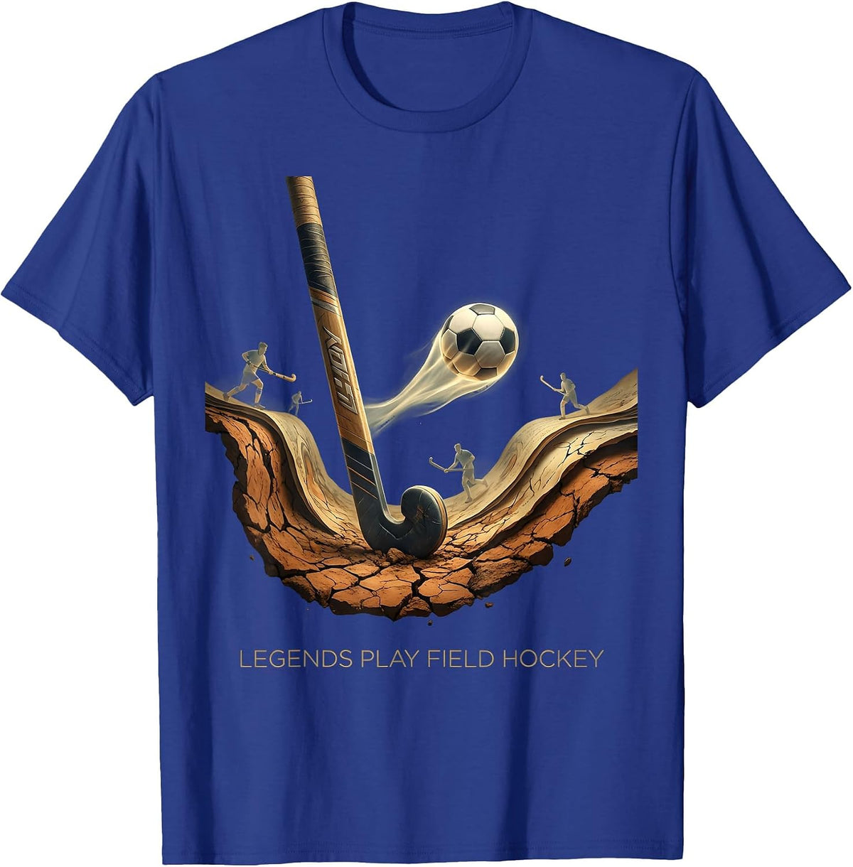 Legends Play Field Hockey Graphic Design T-Shirt - Royal Blue