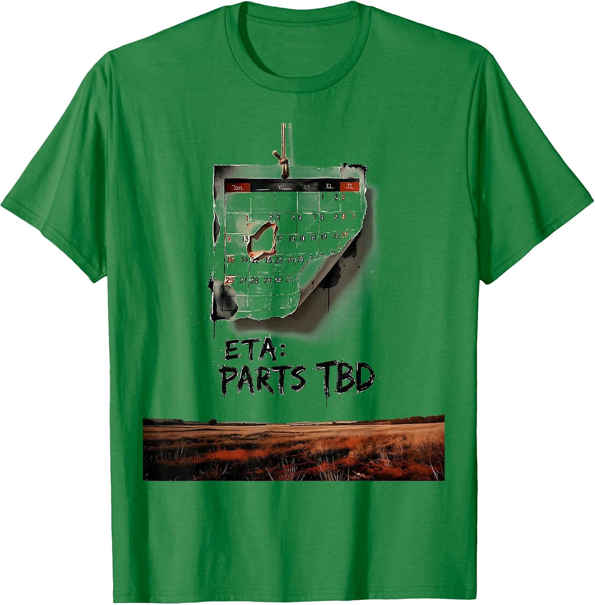 Men's ETA PARTS TBD Funny Mechanic Skeleton Auto Repair T-Shirt - Kelly Green