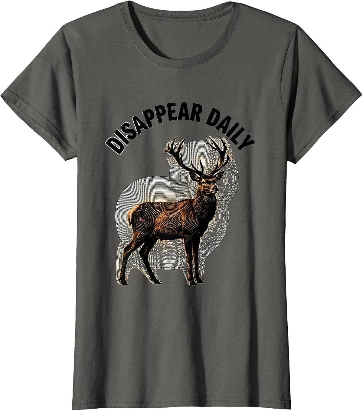 Women's Disappear Daily Bottomland Camo Hunting Design T-Shirt - Asphalt Grey
