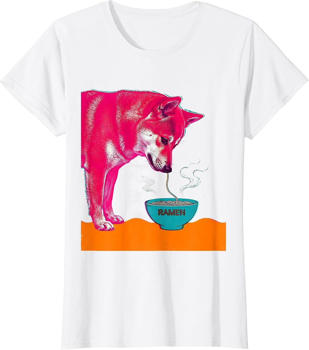 Ramen Kawaii Shiba Anime Japanese Animal Food Lover Gift T-Shirt - White