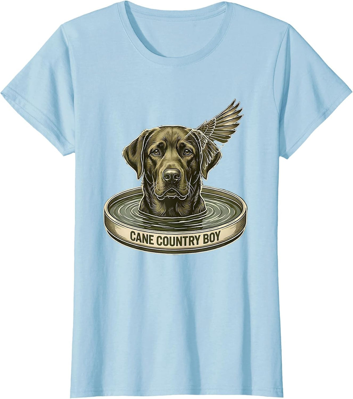 Cane Country Boy Vintage Labrador Hunting Dog Waterfowl T-Shirt - Baby Blue