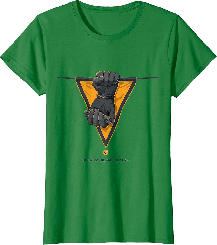 Women's Bites I'm The One They Call Funny Vet Tech Occupational T-Shirt - Kelly Green