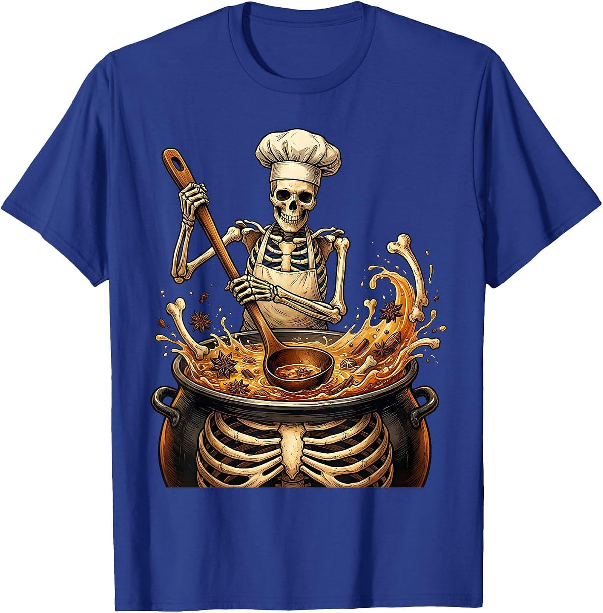 Pho Kit Chef Skeleton Stirring Stockpot T-Shirt - Royal Blue