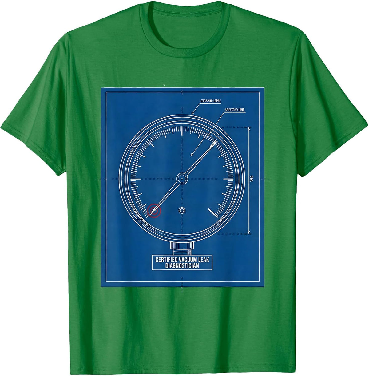 Men's Certified Vacuum Leak Diagnostician Funny Mechanic Auto T-Shirt - Kelly Green