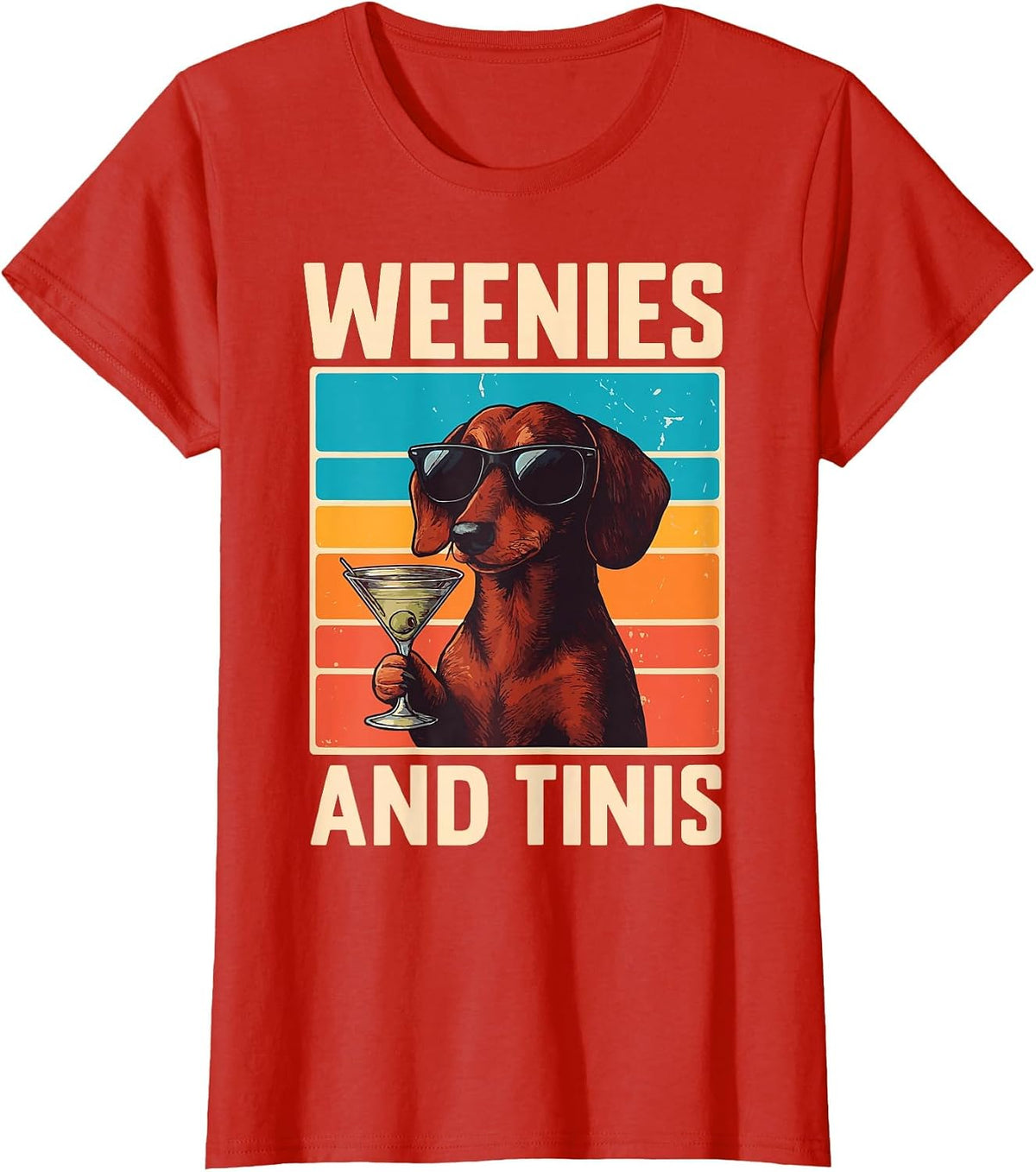Weenies and Tinis Dachshund T-Shirt - Red