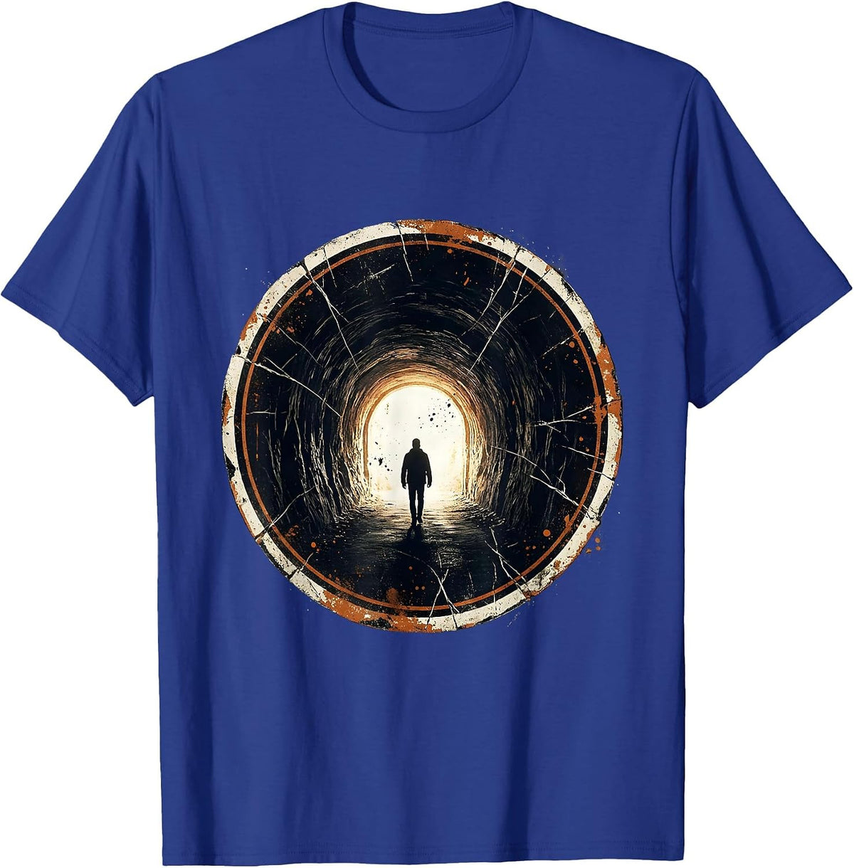 Faith Over Fear Dark Tunnel Toward the Light T-Shirt - Royal Blue