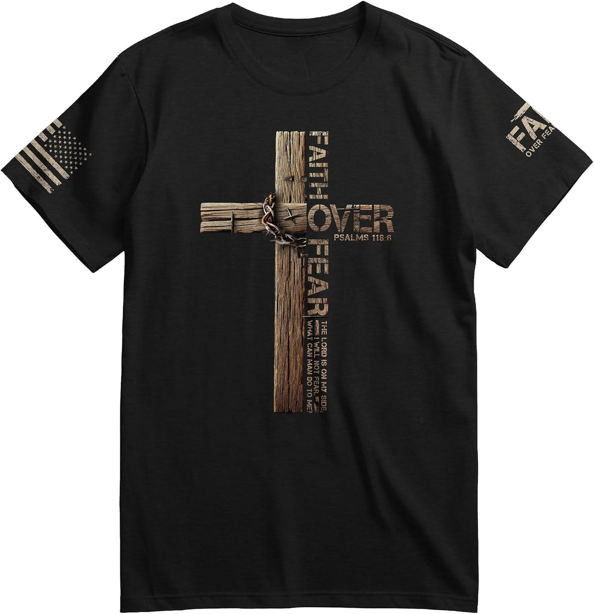 Faith Over Fear Shirt, Jesus Shirts for Men, Christian Shirts for Men, Christian Tshirts 1 - Black