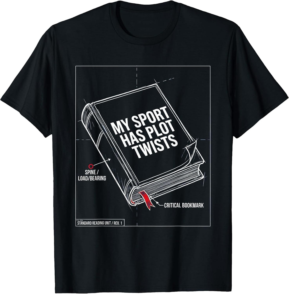 Men's My Sport Has Plot Twists Reading Design T-Shirt - Black