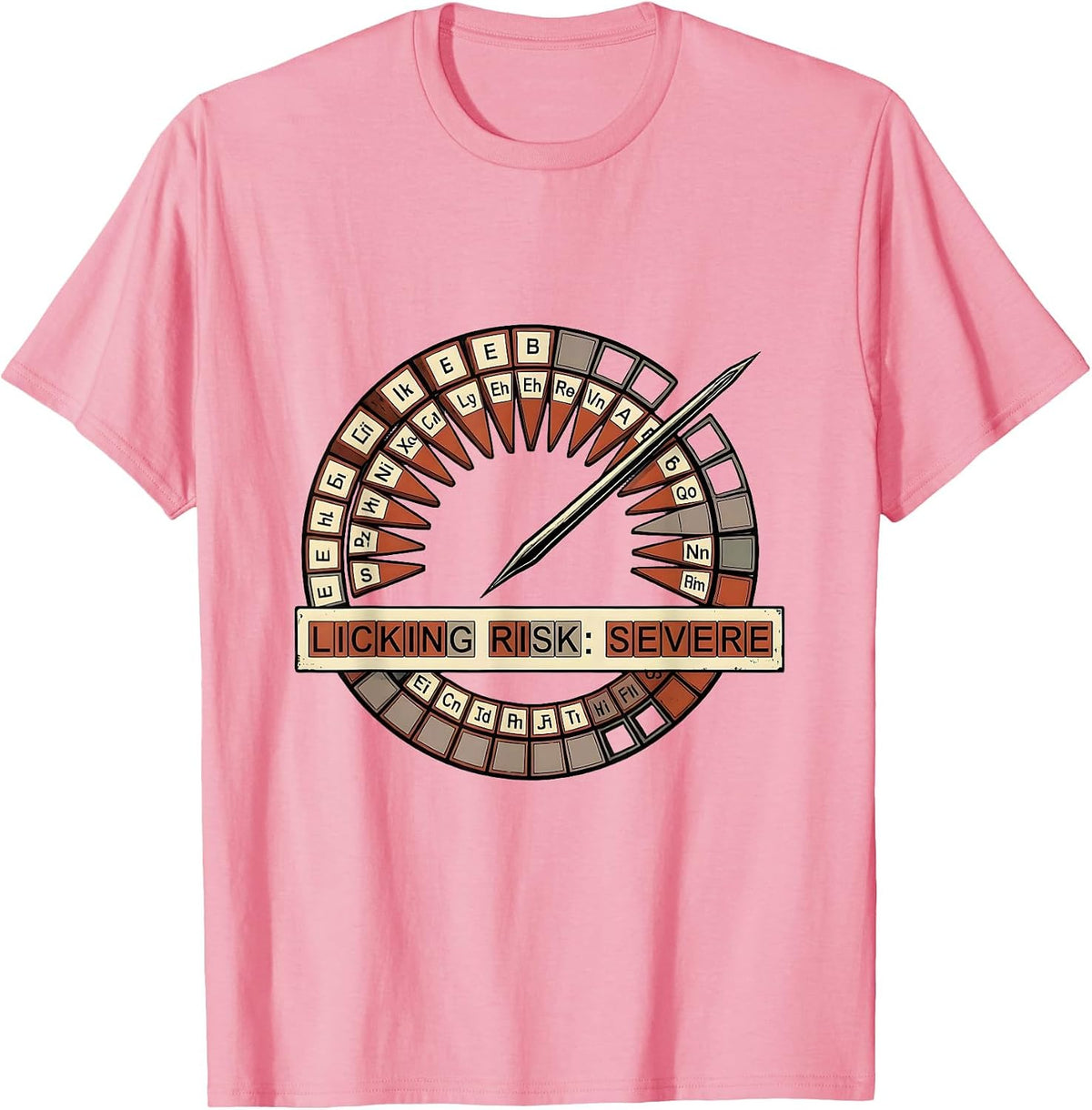 Men's Licking Risk: Severe Funny Periodic Table Science Teacher T-Shirt - Pink
