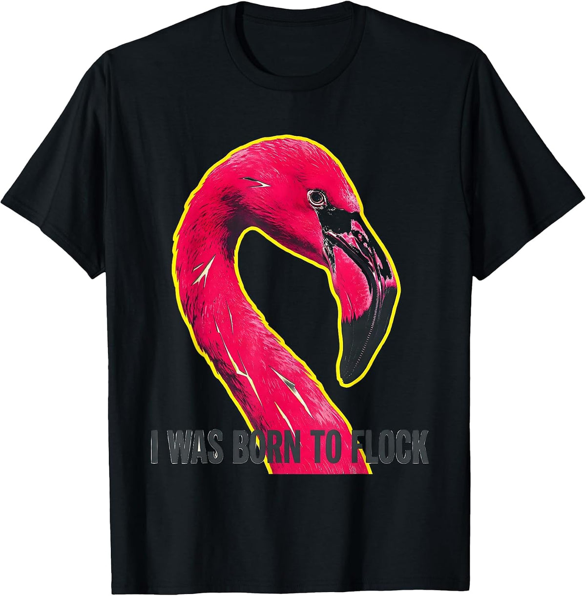 Men's I Was Born To Flock Funny Flamingo Lover Summer Vacation T-Shirt - Black