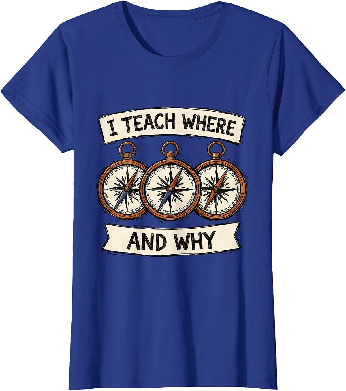 Women's I Teach Where And Why Funny History Teacher Social Studies T-Shirt - Royal Blue